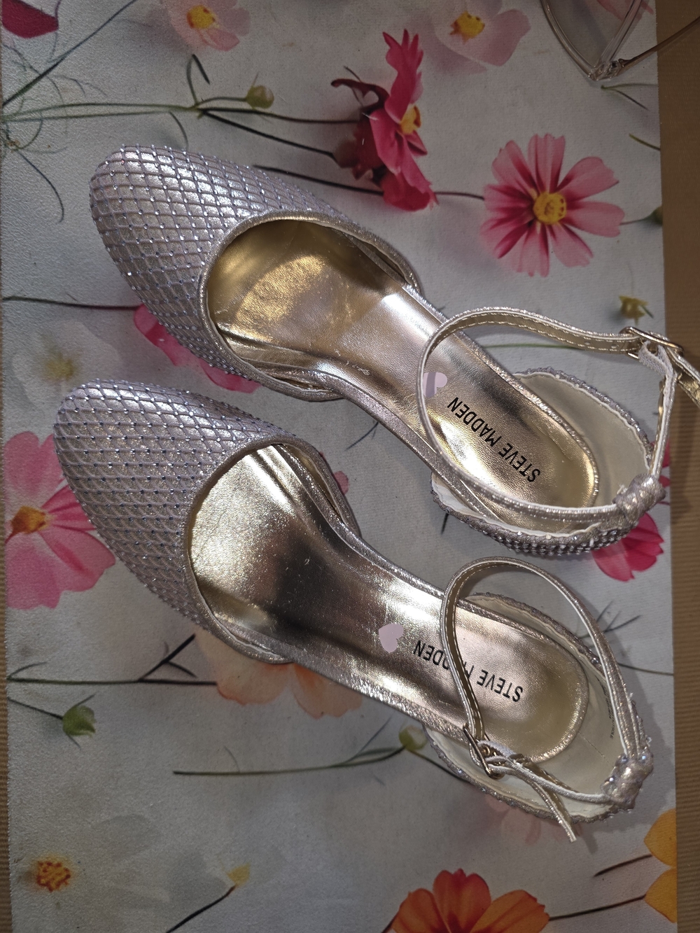 Steve Madden Silver D'Orsay Slingback Heels